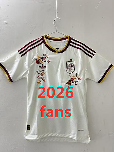 Spain Away Fans Embroidery Patterns Jersey S-4XL