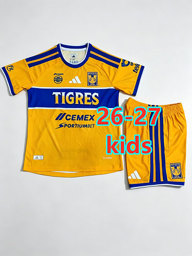 26-27 Tigres Uanl Home Kids Player Jersey+shorts Kit 16 -28