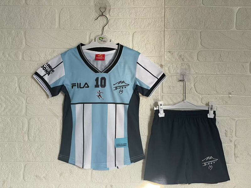 Argentina Anniversary Retro Kids Jersey+shorts Kit 16 -28