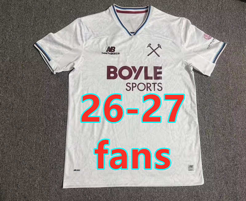 26-27 West Ham United Away Fans Version Jersey S-4XL