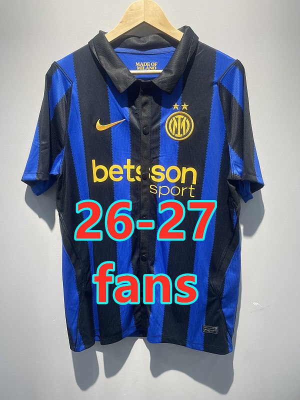 26-27 Inter Milan Home Fans Baseball Jersey S-4XL