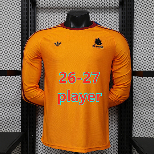 26-27 Roma Retro Player Long Sleeve Jersey S-2XL