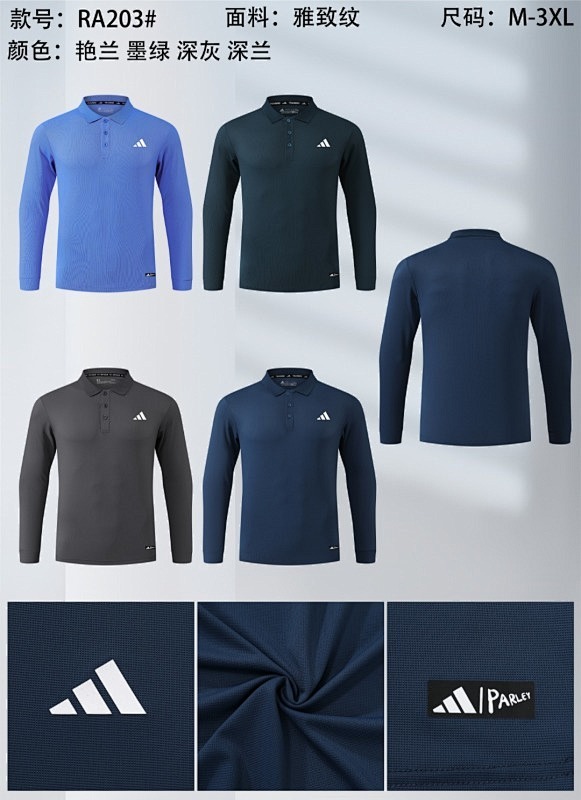 25-26 A-D Long Sleeve Polo Jersey M-3XL Polo