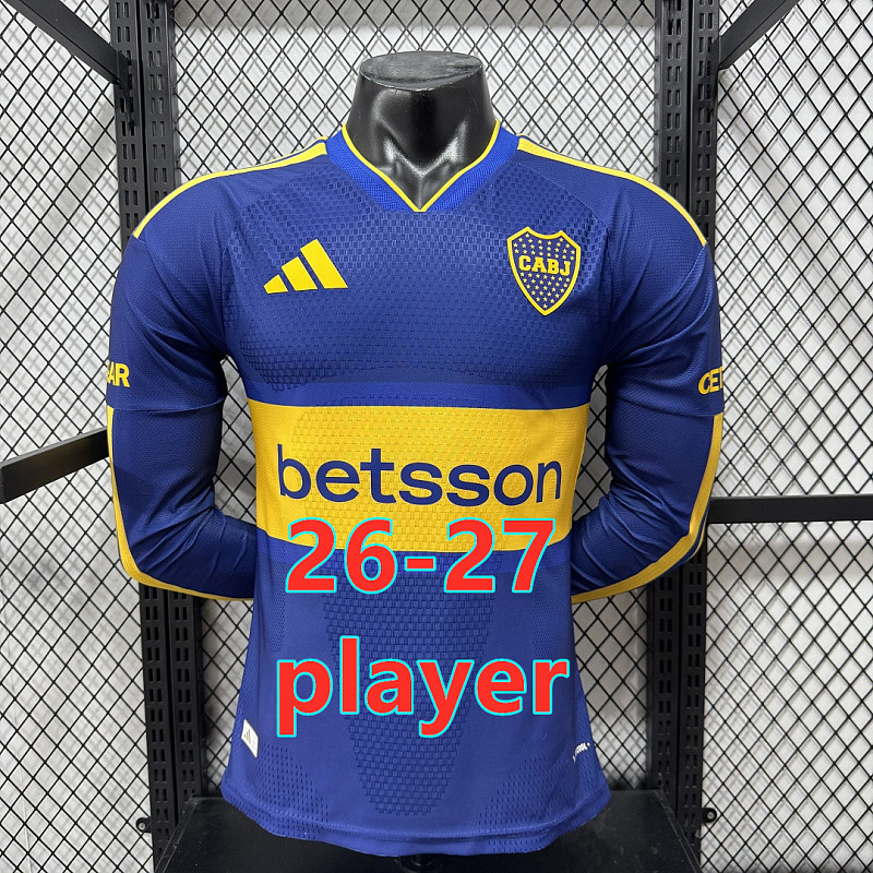 26-27 Boca Juniors Home Player Long Sleeve Jersey S-4XL