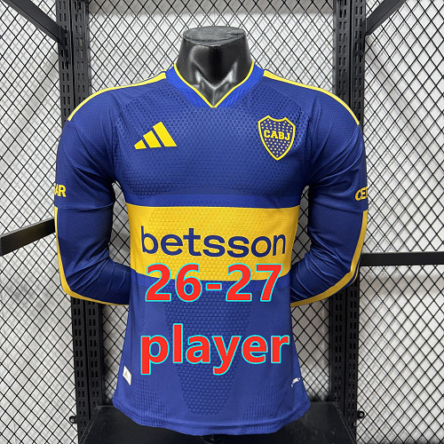 26-27 Boca Juniors Home Player Long Sleeve Jersey S-4XL