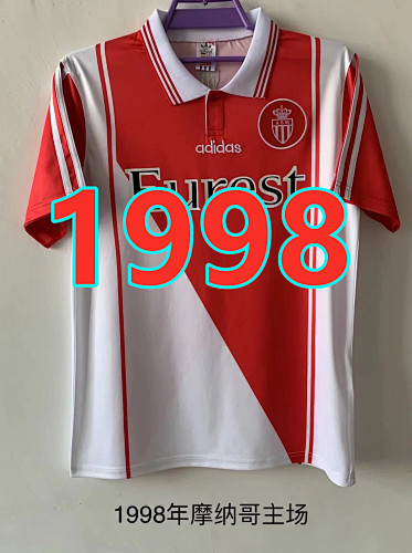 AS Monaco Retro TopThai Quality Home Jersey S-2XL