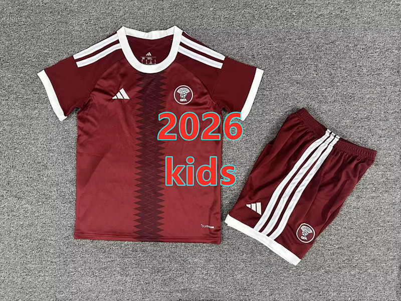 Qatar Home Kids Jersey+shorts Kit 16 -28