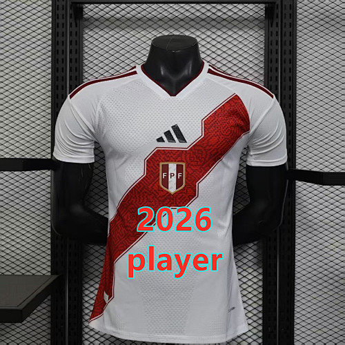 Peru Home Player Version Jersey S-2XL