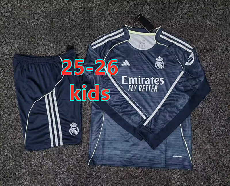 Fifa 25-26 Real Madrid Away Kids Long Jersey+shorts Kit 16 -28