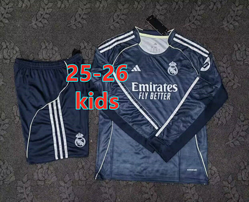 Fifa 25-26 Real Madrid Away Kids Long Jersey+shorts Kit 16 -28