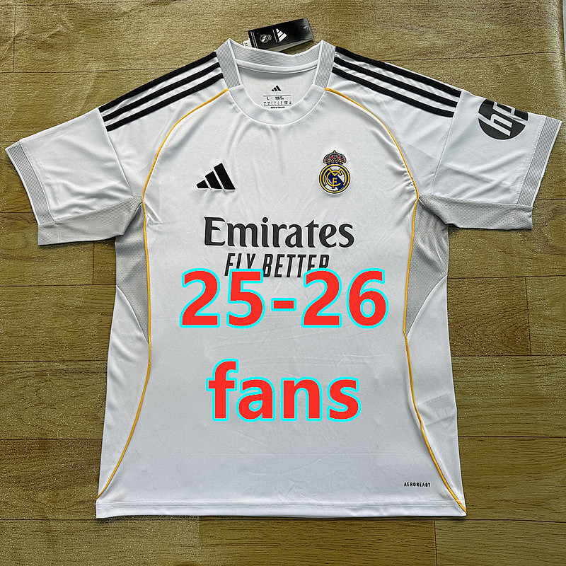 LA Liga & Ucl 25-26 Real Madrid Home Fans Version Jersey S-4XL