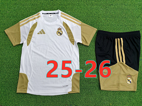 25-26 Real Madrid Training Player Short Sleeve Kit S-2XL
