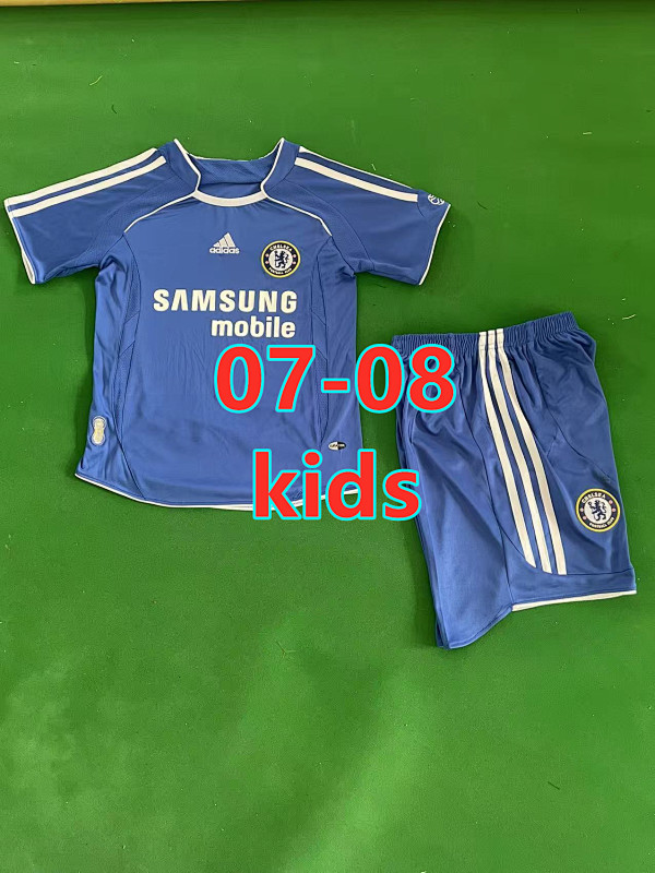 07-08 Chelsea Home Retro Kids Jersey+shorts 16 -28