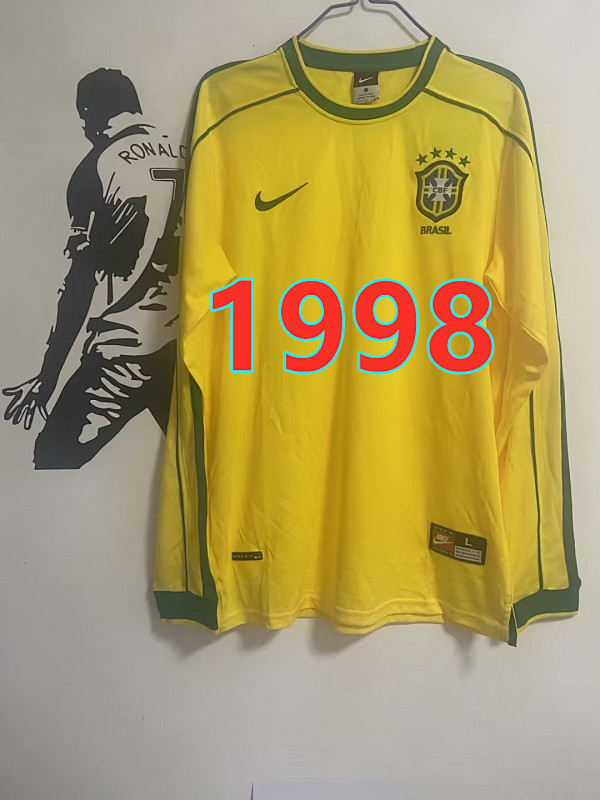 Brazil Retro Long Sleeve Long Sleeve Jersey S-4XL