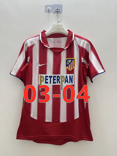 03-04 Atletico Madrid Home Retro Fans Version Jersey S-2XL