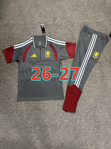 26-27 Aston Villa Polo Short Sleeve Tracksuit S-3XL Polo