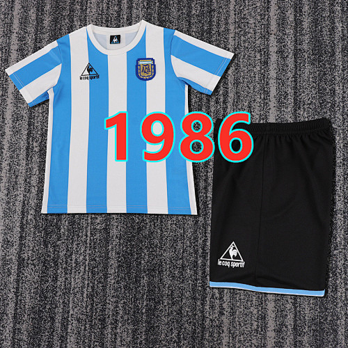 Argentina Home Retro Kids Jersey+shorts Kit 16 -28
