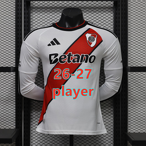 26-27 River Plate Home Player Long Sleeve Jersey S-3XL