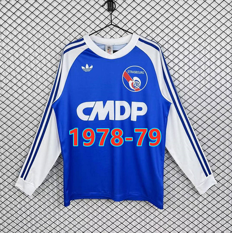 Strasbourg Home Retro Long Sleeve Jersey S-2XL