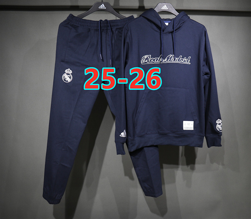 25-26 Real Madrid Hoodie+pants Kit S-2XL