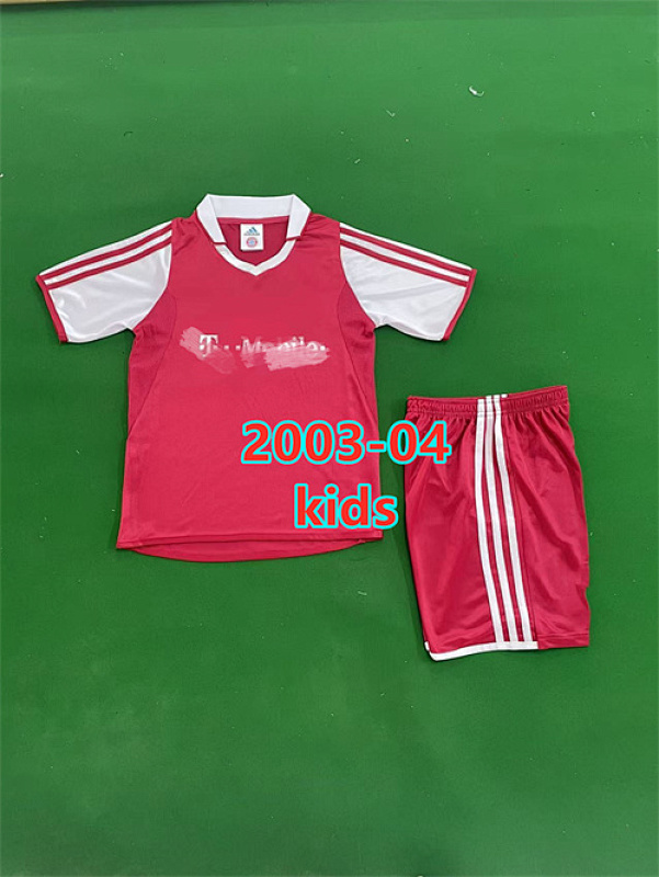 03-04 Bayern Home Retro Kids Jersey+shorts Kit 16 -28