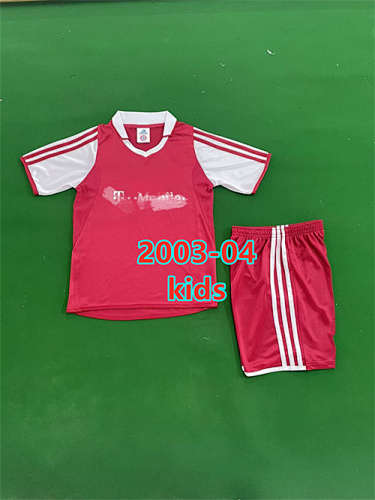03-04 Bayern Home Retro Kids Jersey+shorts Kit 16 -28
