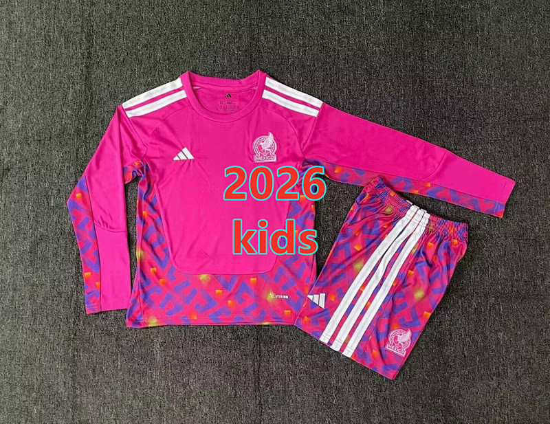 Mexico Goalkeeper Kids Long Jersey+shorts Kit 16 -28
