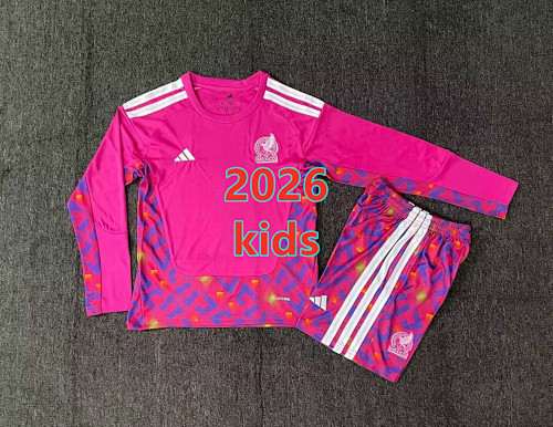 Mexico Goalkeeper Kids Long Jersey+shorts Kit 16 -28
