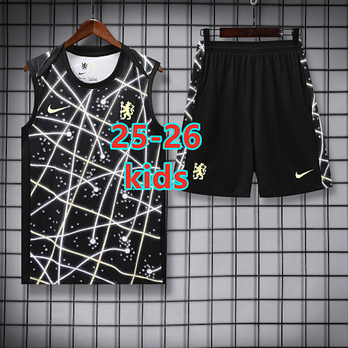 25-26 Chelsea Kids Short Sleeve Vest Tracksuit 18 -28