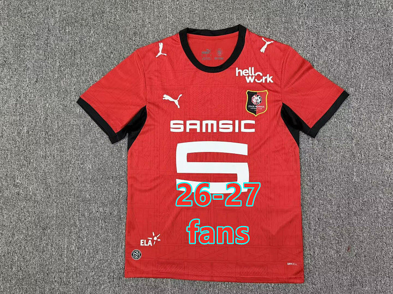26-27 Rennais Home Fans Version Jersey S-4XL