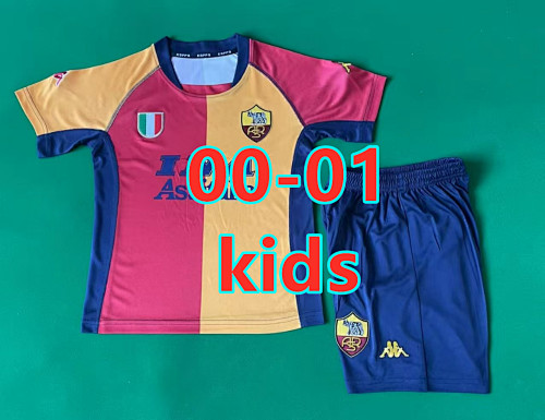 00-01 Roma Home Kids Retro Jersey+shorts Kit 16 -28