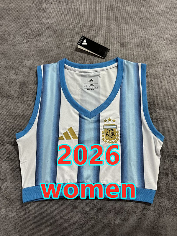 Argentina Home Women Vest Jersey S-2XL