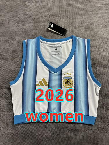 Argentina Home Women Vest Jersey S-2XL