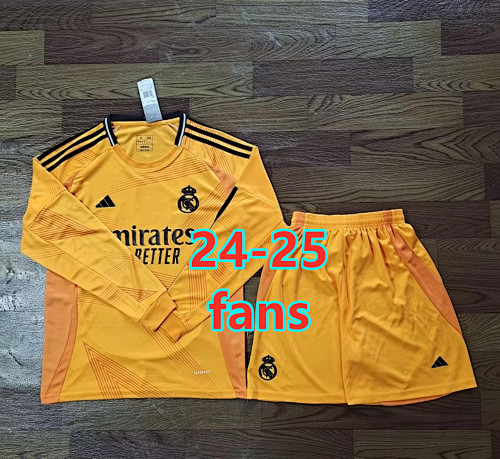 24-25 Real Madrid Away Fans Long Jersey+shorts S-2XL