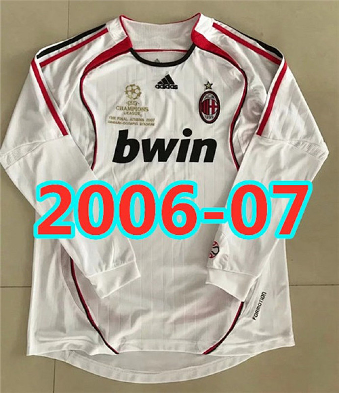 AC Milan Retro S-Xxl Away Long Sleeve Jersey AC