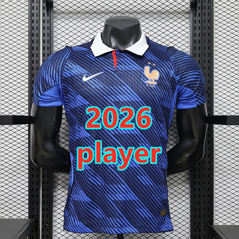 France Home Player Version Jersey S-4XL