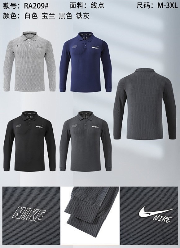 Nike 25-26 N-K Long Sleeve Polo Jersey M-3XL Polo