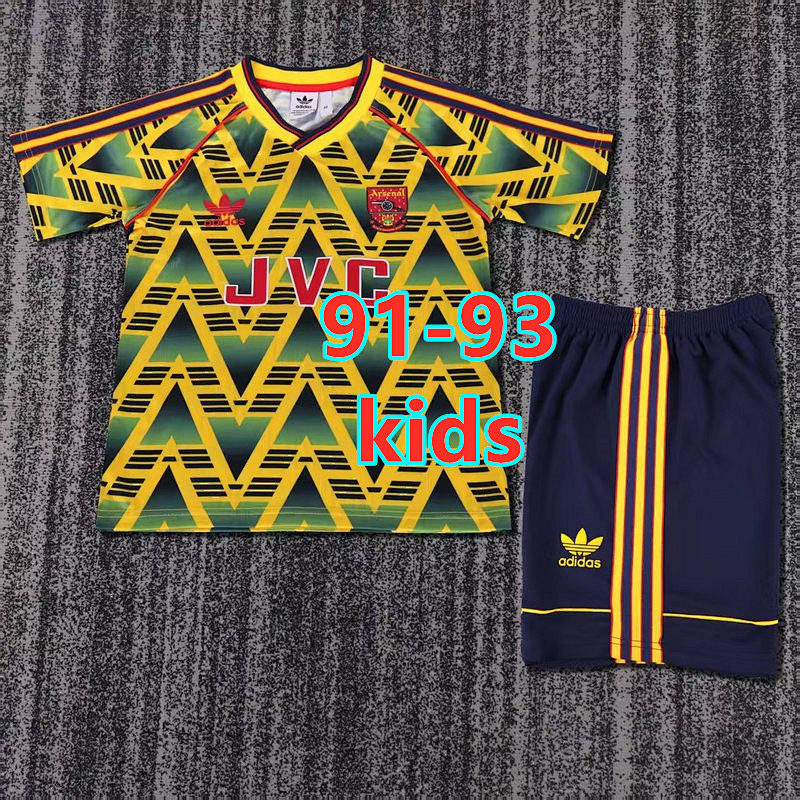 91-93 Arsenal Away Retro Kids Jersey+shorts Kit 16 -28