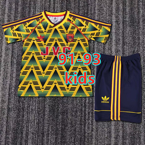 91-93 Arsenal Away Retro Kids Jersey+shorts Kit 16 -28