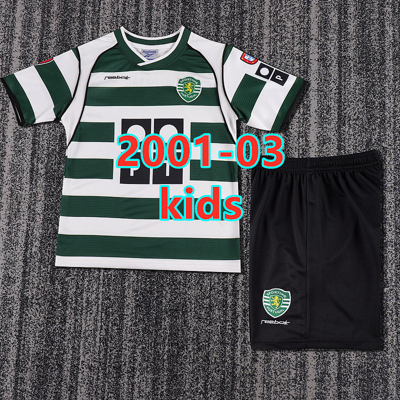 Sporting CP Home Retro Kids Jersey+shorts Kit 16 -28