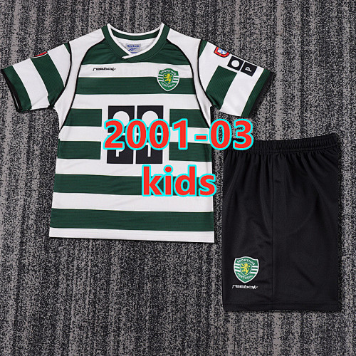 Sporting CP Home Retro Kids Jersey+shorts Kit 16 -28