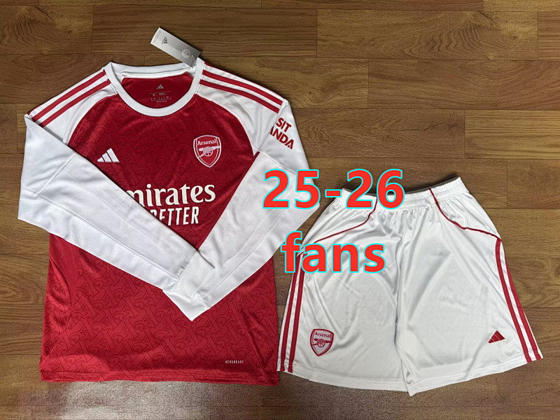 25-26 Arsenal Home Fans Long Jersey+shorts Kit S-2XL