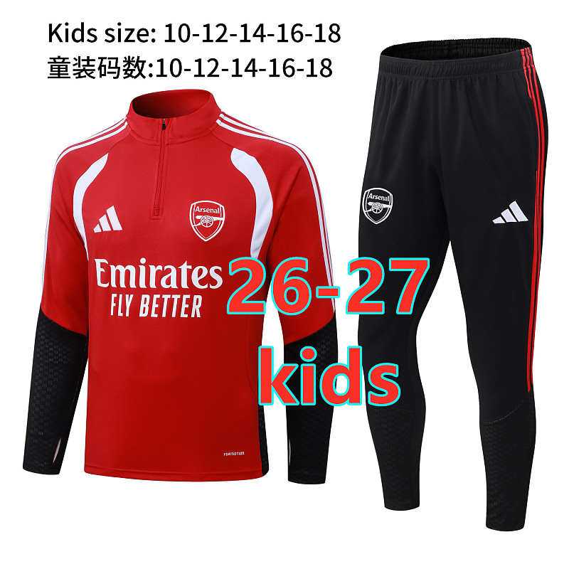 26-27 Arsenal Kids Long Sleeve Tracksuit 10- 18
