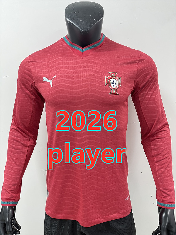 Portugal Home Player 16 Teams Long Jersey S-4XL 16