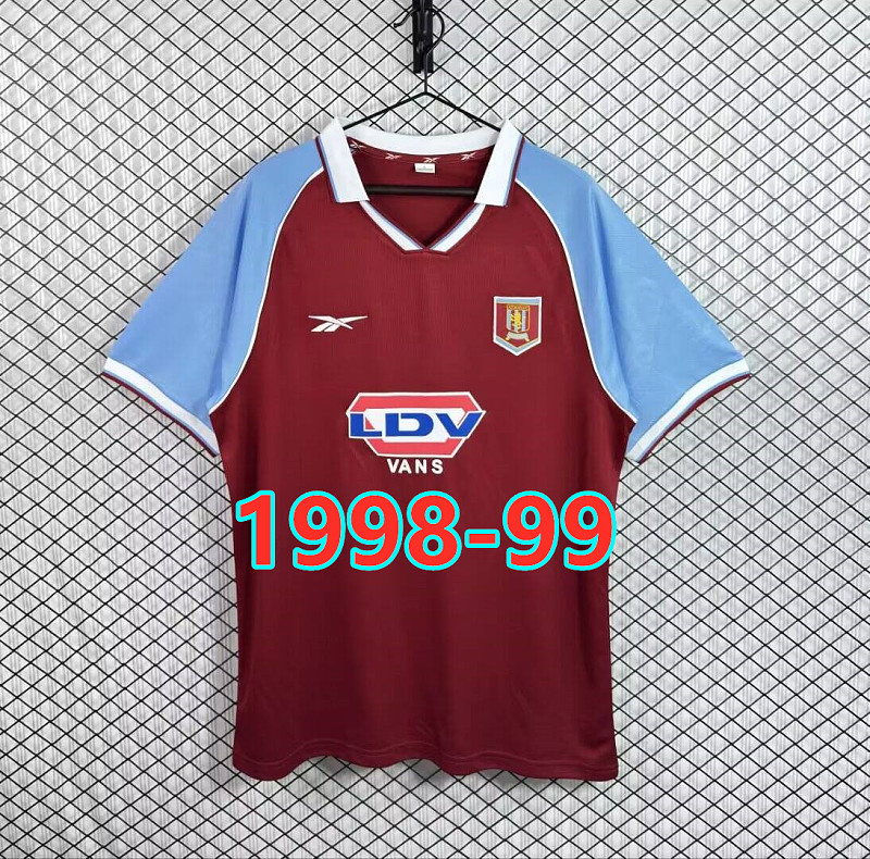 Aston Villa Home Retro Fans Version Jersey S-2XL