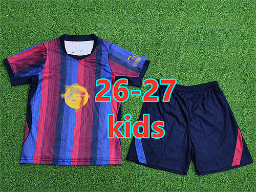26-27 Barcelona Home Player Kids Jersey+shorts Kit 16 -28