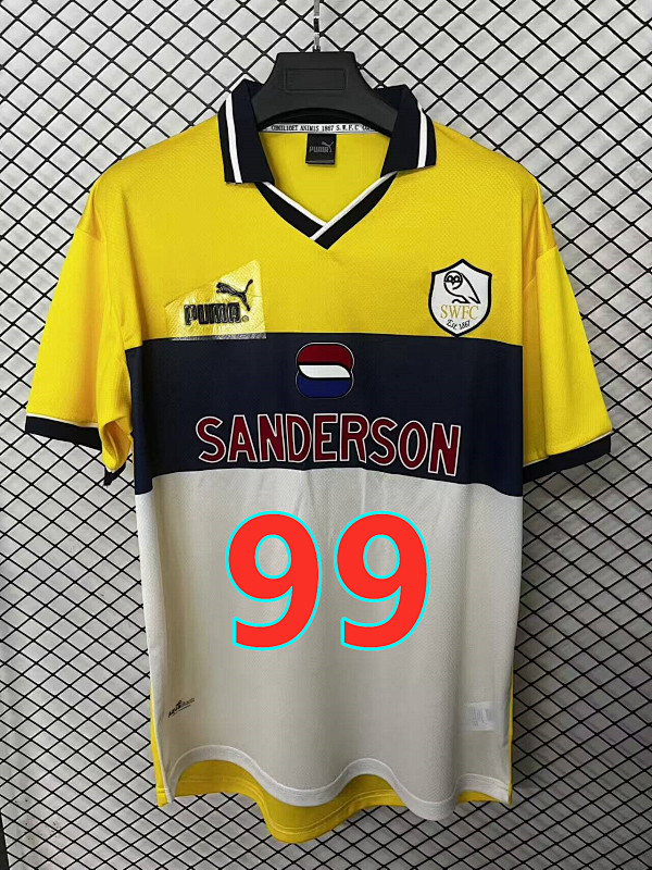 Sheffield Wednesday Away Retro Fans Version Jersey S-4XL