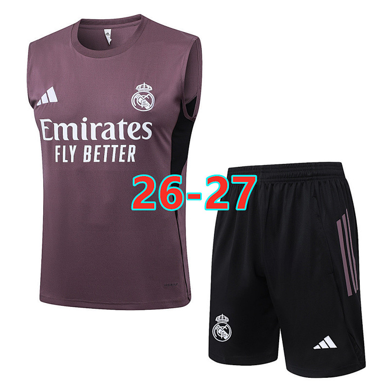 26-27 Real Madrid Short Sleeve Vest Tracksuit S-2XL
