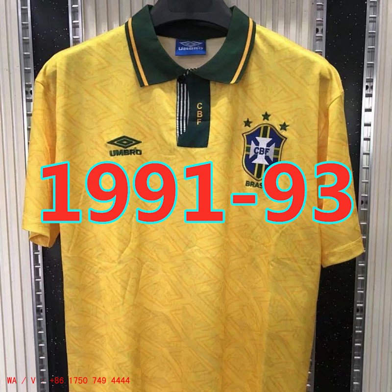 Brazil Retro TopThai Quality Home Jersey S-4XL
