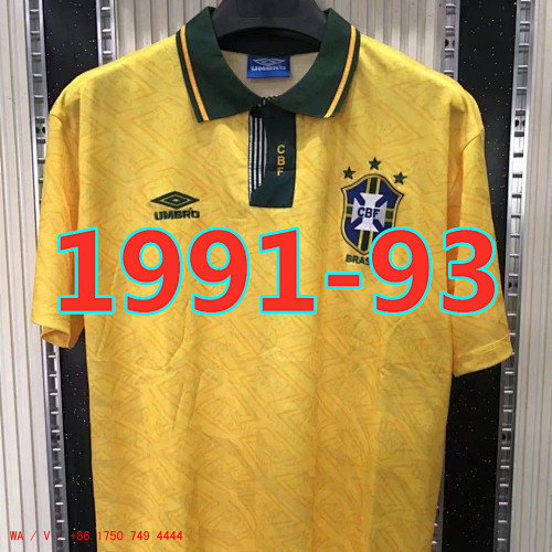 Brazil Retro TopThai Quality Home Jersey S-4XL